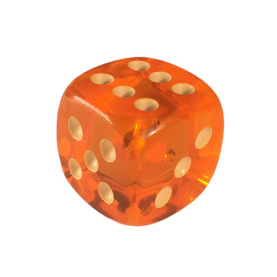 Translucent Orange w/ Lt Orange Ink  d6 pips 18mm