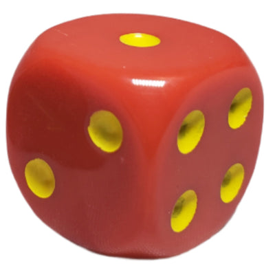 Opaque Red w/ Yellow Ink  d6 pips 18mm