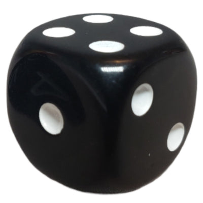 Opaque Black w/ White Ink  d6 pips 18mm