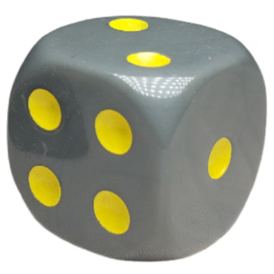 Opaque Dark Gray w/ Yellow Ink  d6 pips 18mm