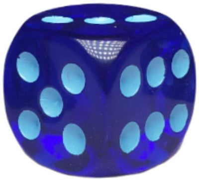 Translucent Dark Blue w/ Lt Blue Ink  d6 pips 18mm