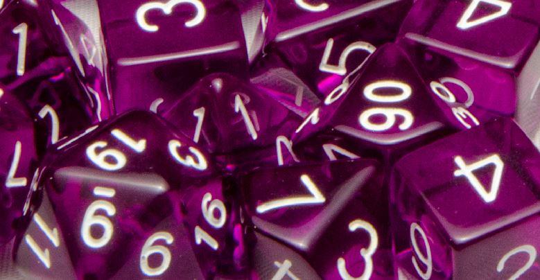 Dice trans purple cluster