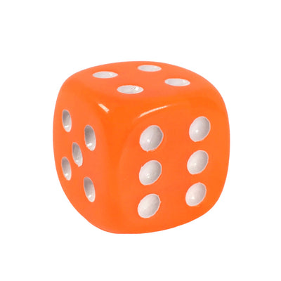 Translucent Neon Orange w/ White Ink  d6 pips 18mm