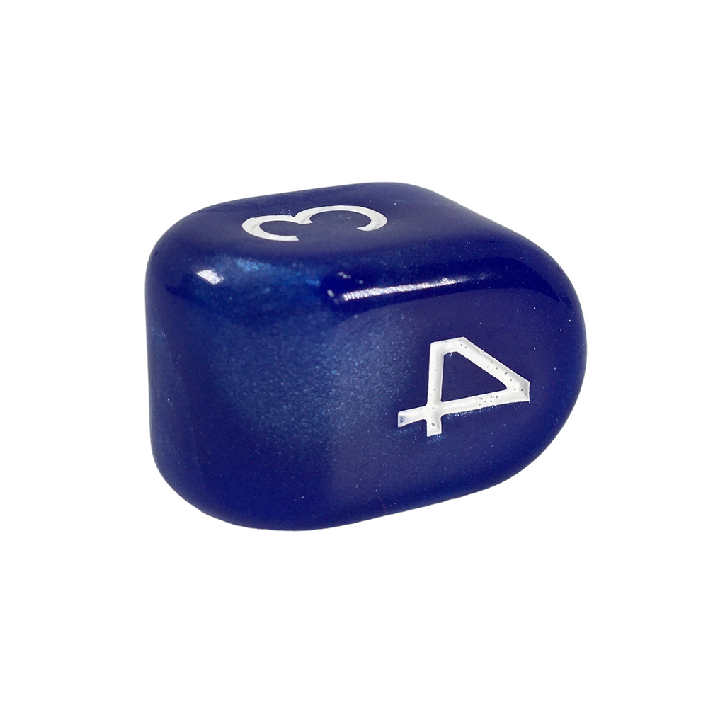 Dice - This modern d4 in Marble Green is optimized for best visibility with numbers on top. The Arch'd4 is easy to pick up and roll too!.