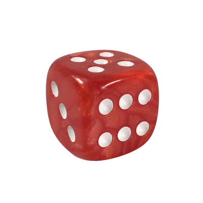 Marble Red  d6 pips 18mm