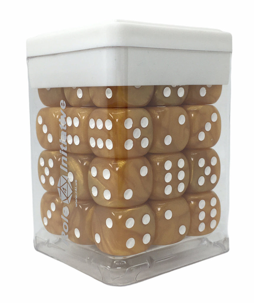 Marble Caramel Dice - Set of 36d6 pips 14mm 