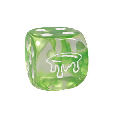  Slime Green  d6 pips 18mm w/ symbol