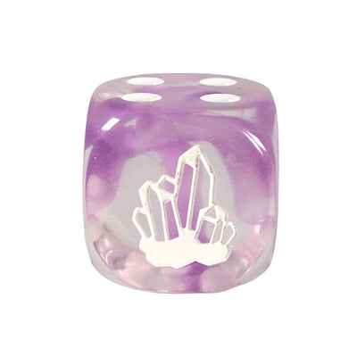  Amethyst d6 pips 18mm w/ symbol
