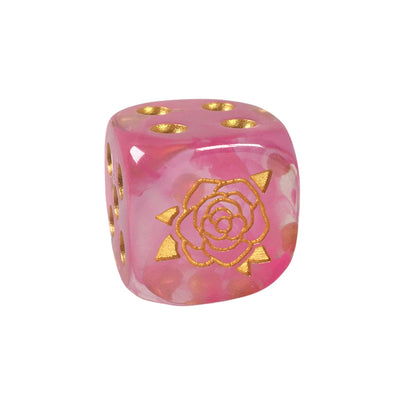  Rose Gold d6 pips 18mm w/ symbol