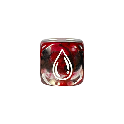  Bloodstone d6 pips 18mm w/ symbol