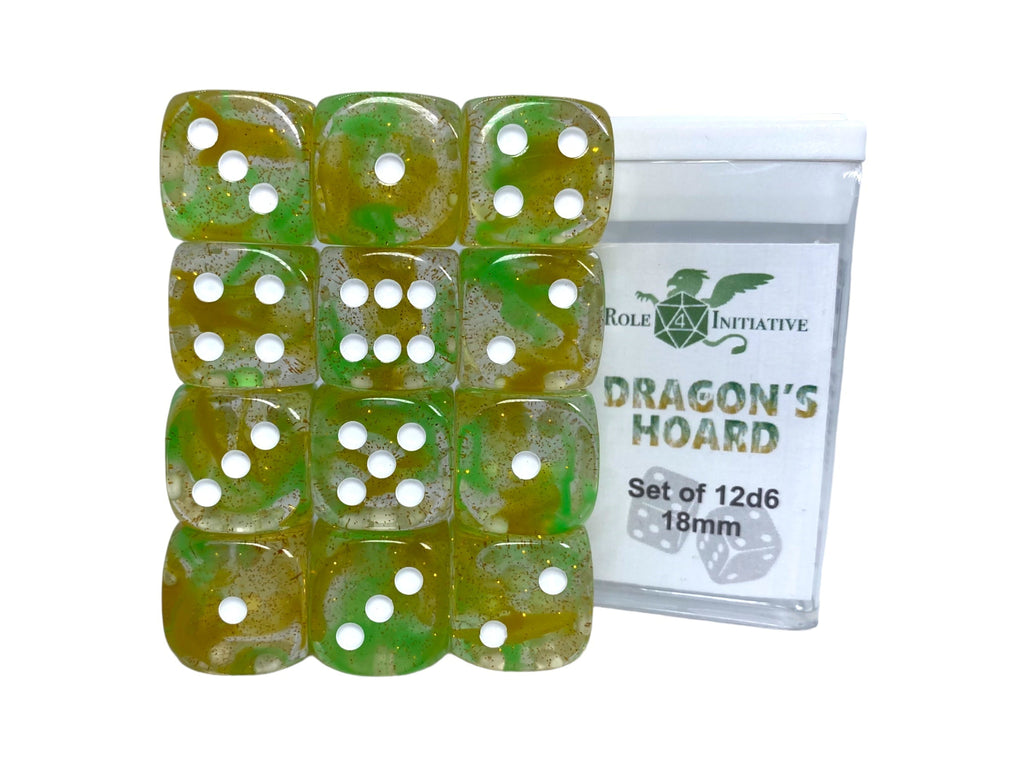 Diffusion Dragons Hoard - Set of 12d6 pips 18mm Dice