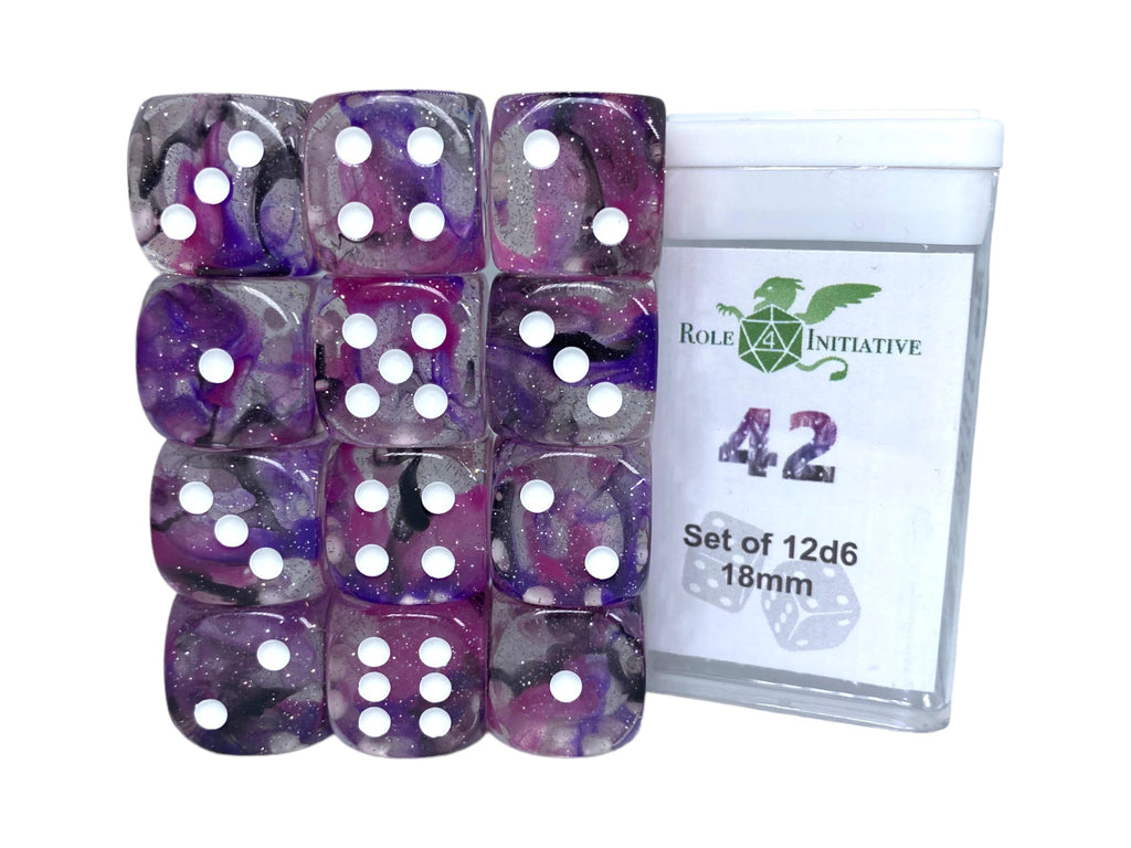 Diffusion Forty Two - Set of 12d6 pips 18mm Dice