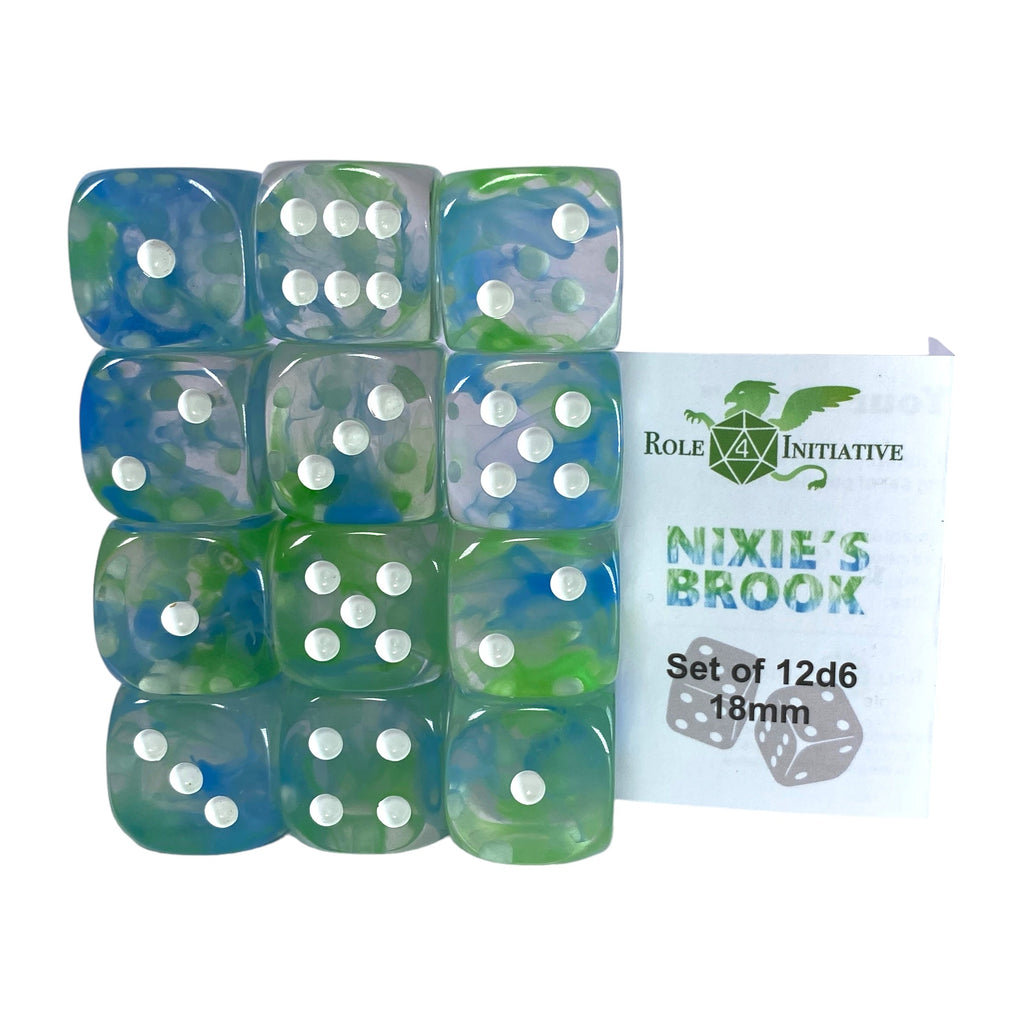 Diffusion Nixies Brook - Set of 12d6 pips 18mm w/ all pips