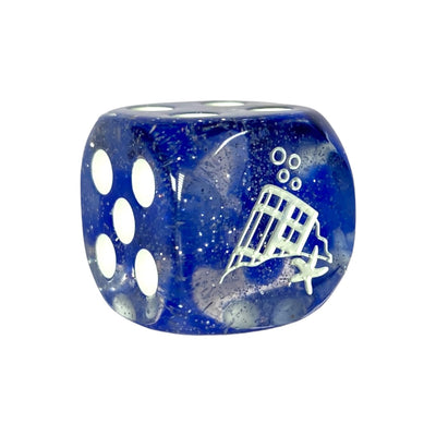  Sunken Silver d6 pips 18mm with symbol