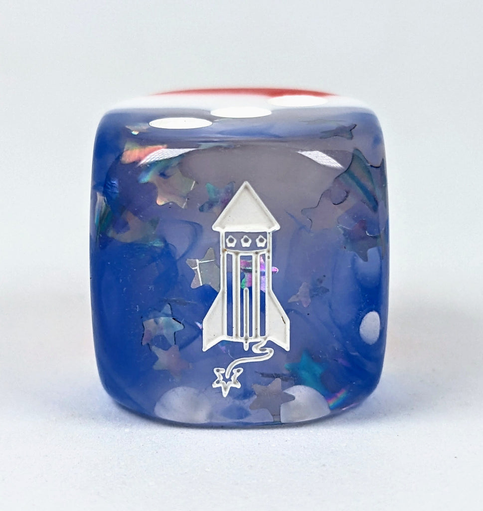 Stars & Stripes- Singles d6 pips 18mm w/ symbol dice