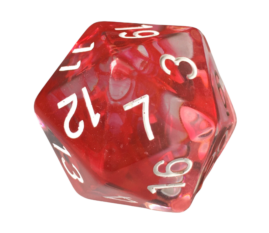 Dice d6 pips 18mm logo