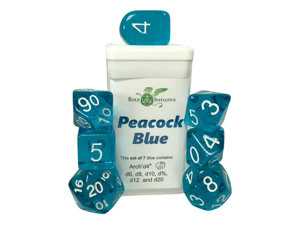 Peacock Blue - Set of 7 Dice