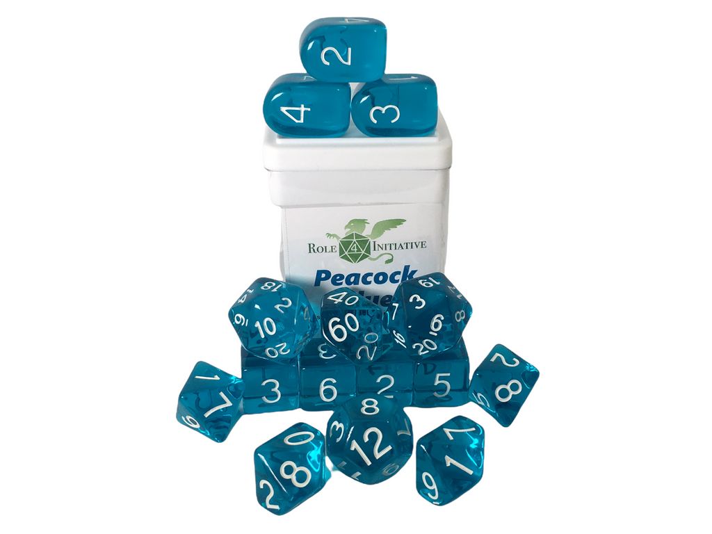 Peacock Blue - Set of 15 Dice