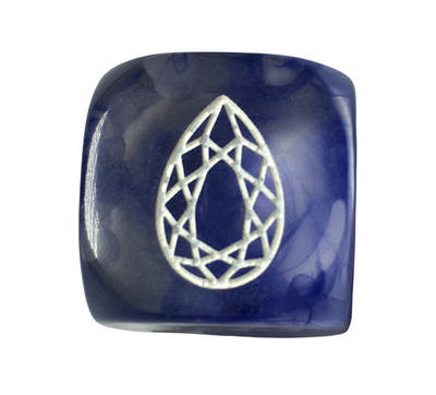  Sapphire d6 pips 18mm w/ symbol