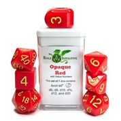 Opaque Red w/ Yellow Ink - Set of 7 Dice