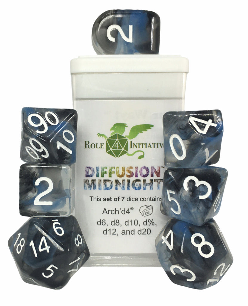 Diffusion Midnight Set of 7 dice