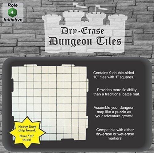 Dry Erase Dungeon Tiles White pack of 9 10 inch square tiles