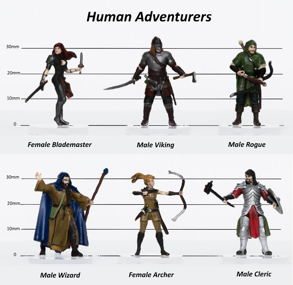 Human Adventurers Party of 6  28mm Plastic Minis