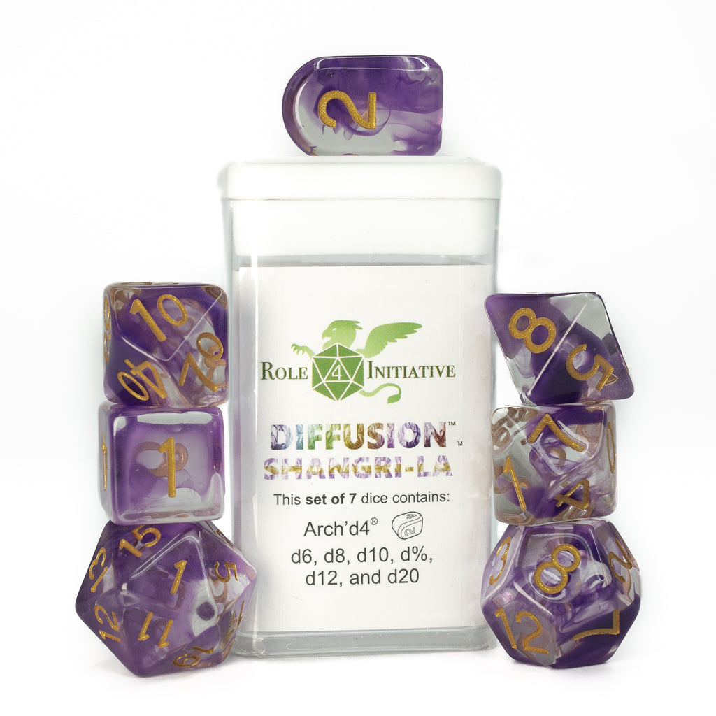  Dice | Set of 7 | Diffusion Shangri La with Arch'd4